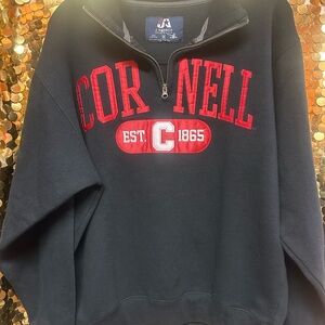 J. America Black and Red Quarter-Zip Sweatshirt